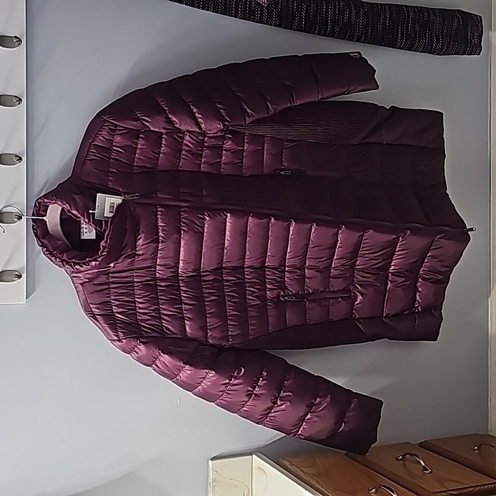 Champion Women's Puffer Coat Plus Size 1X  Burgundy Red NEW!